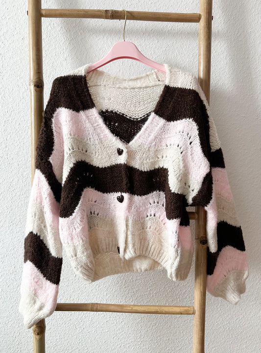 Strickjacke bunt Herz 3 Farben