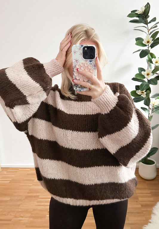 Strickpullover Lola Streifi in 2 Farben super weich und kuschelig