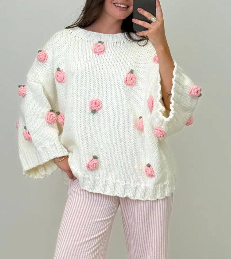 Pullover ROSE 2 Farben Handmade