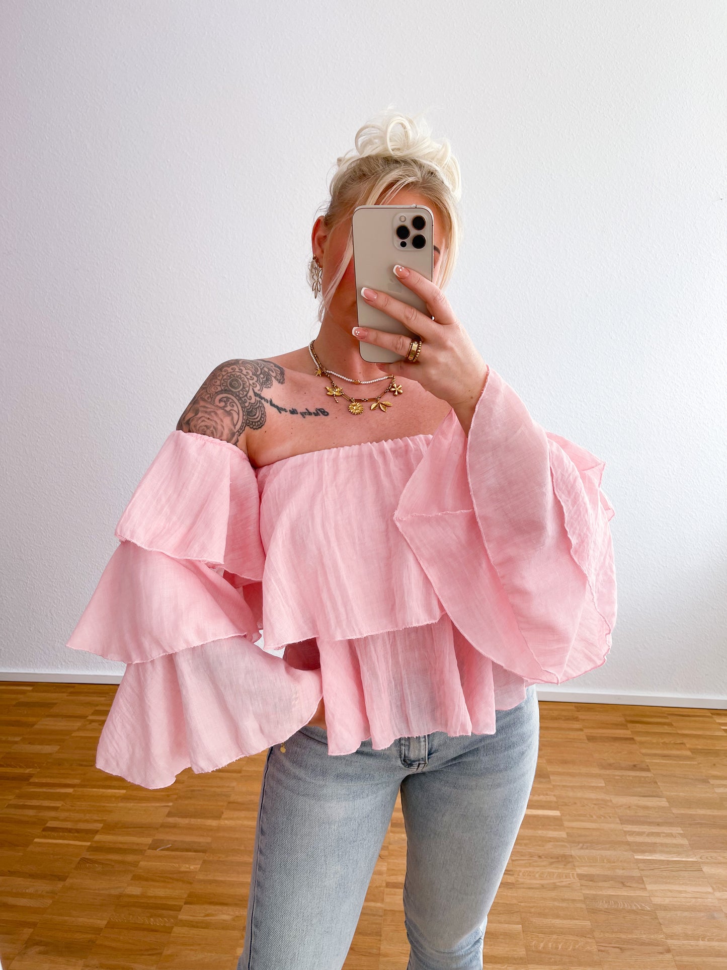 Bluse Off Shoulder Watte