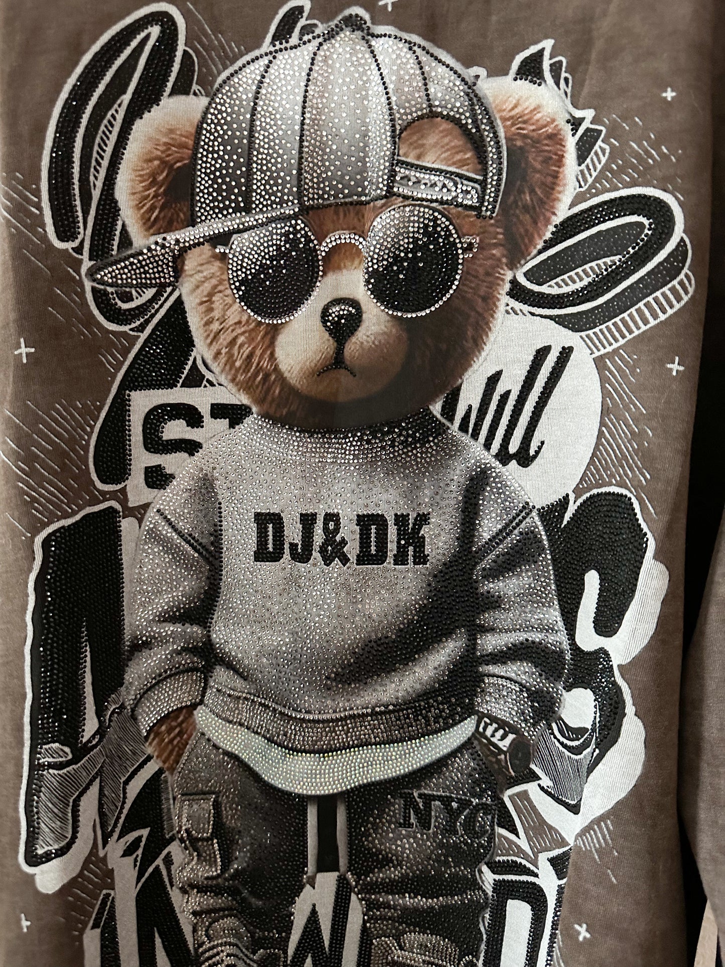 Sweatshirt Teddy Marmor Strass in zwei Farben