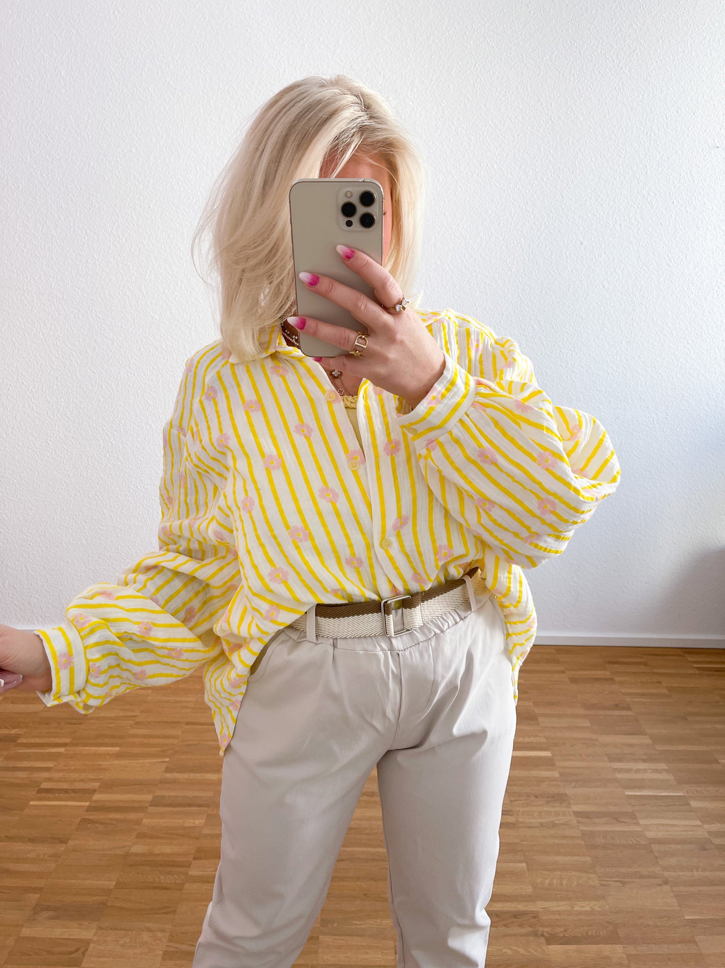 Musselin Bluse Blume