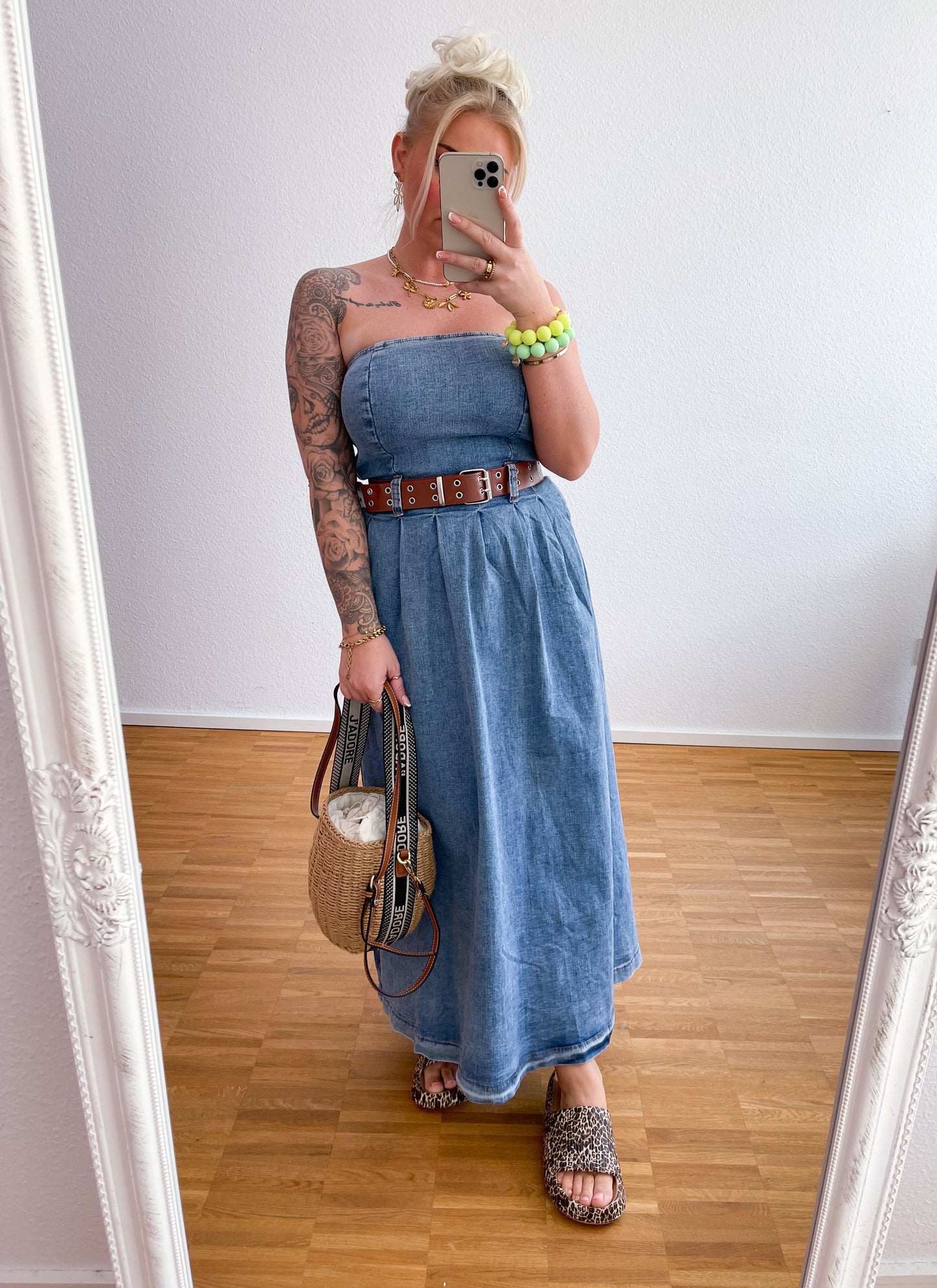 Jeanskleid Denim mit Gürtel