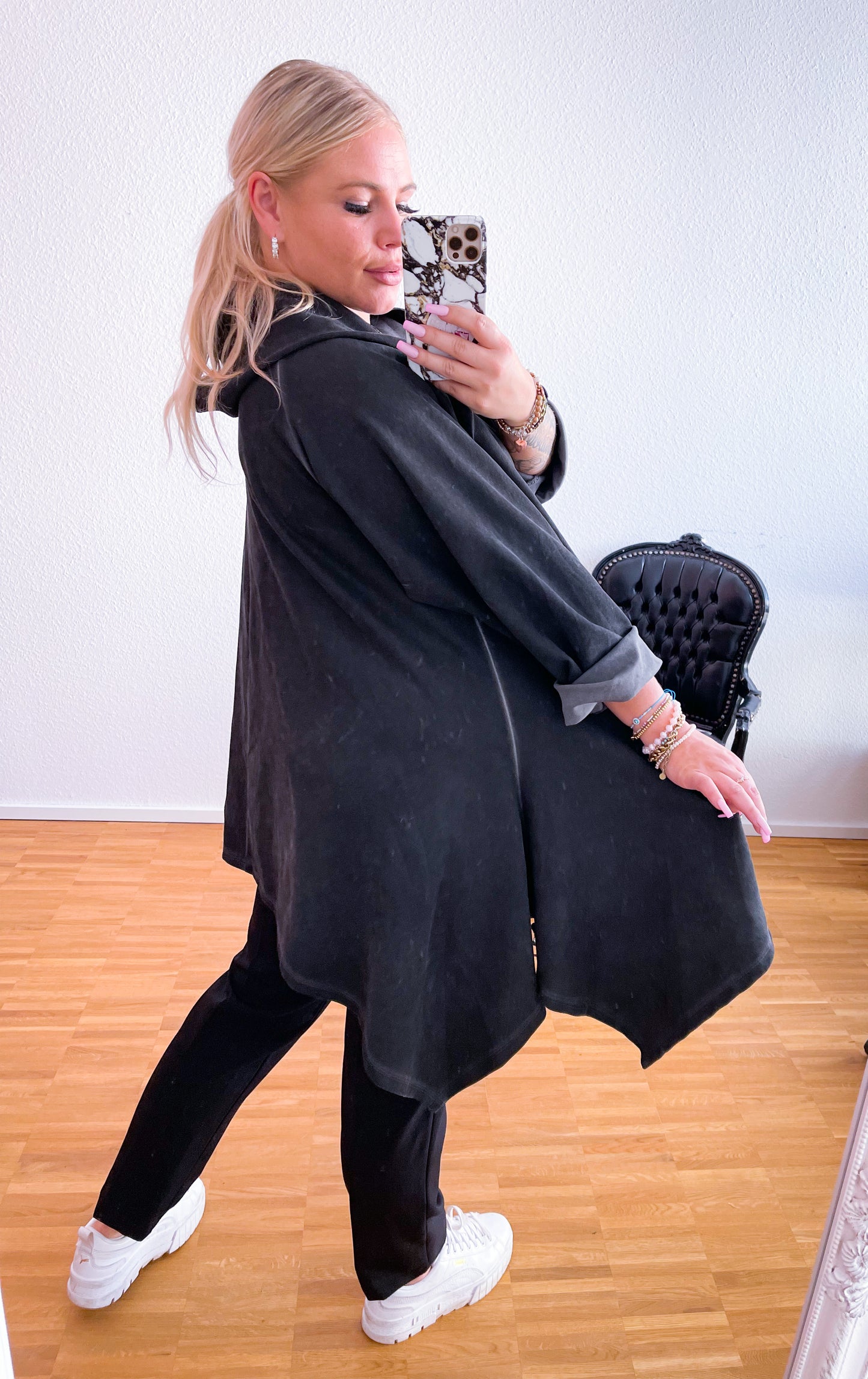 Strickjacke Wildleder