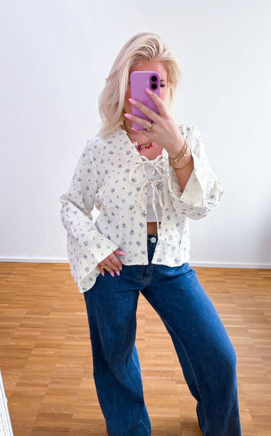 Musselin Bluse Blume 3 Farben