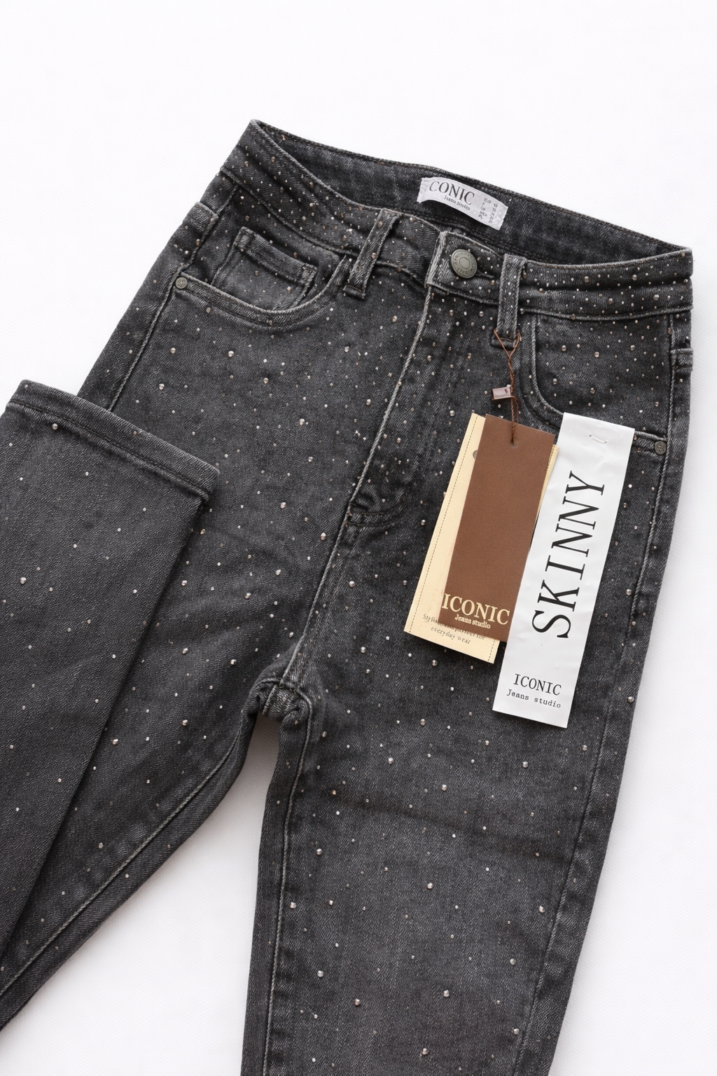 Jeanshose Bling Strass Iconic 2 Farben 95cm Länge