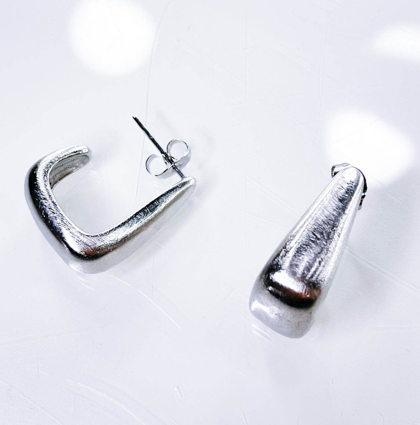 Creolen 3-Eck Gold&Silber S.Steel