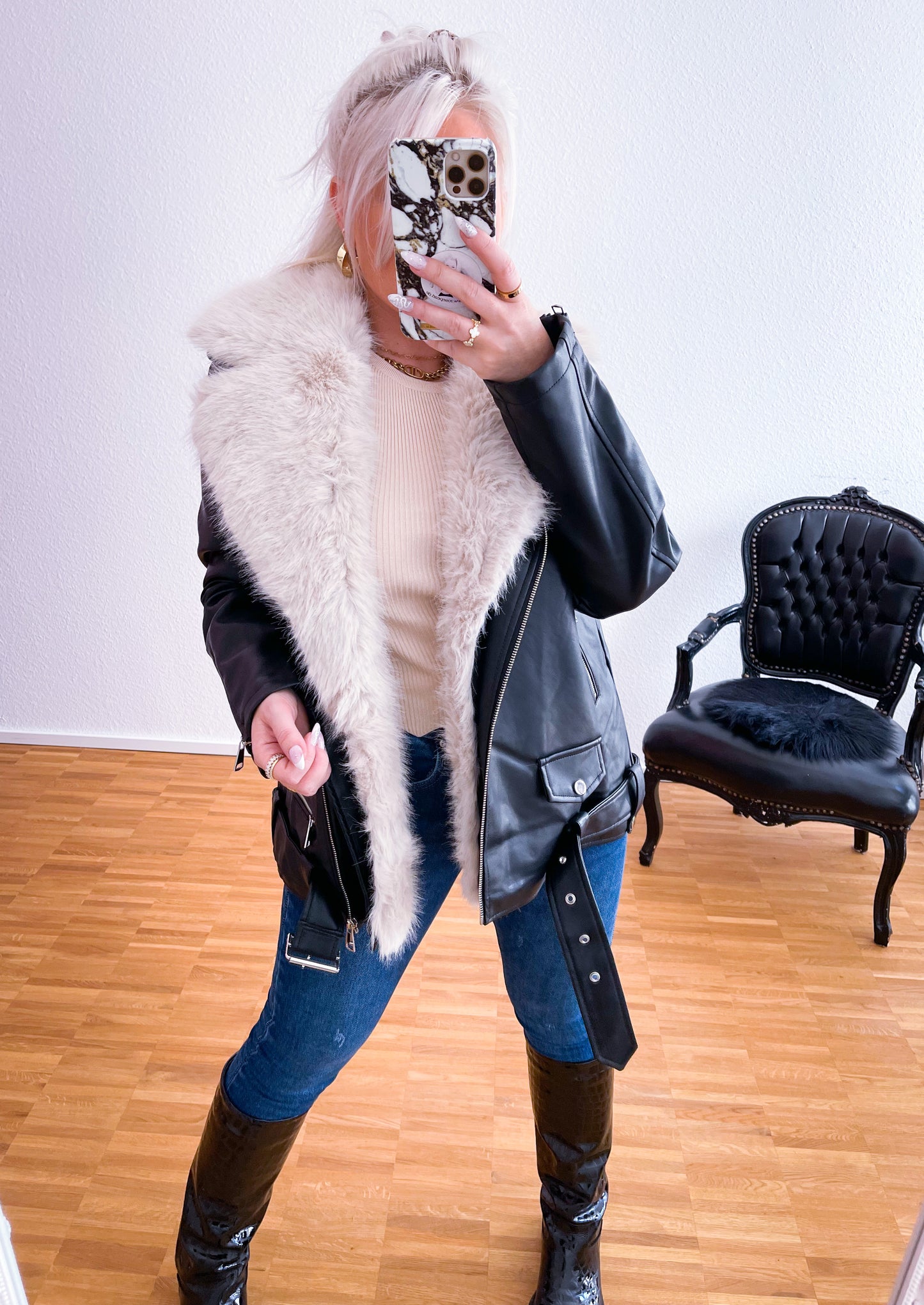 Lederjacke 2 in 1 Paris