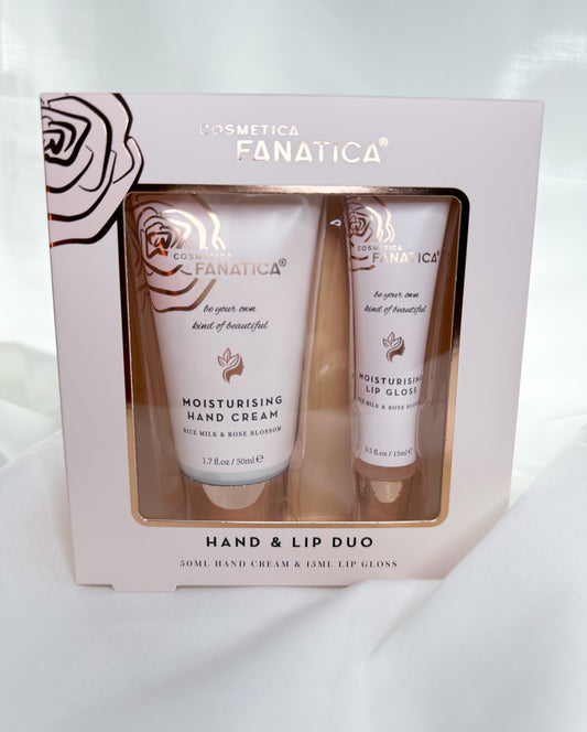 Lipgloss & Handcream Set Rose and Rice Milk