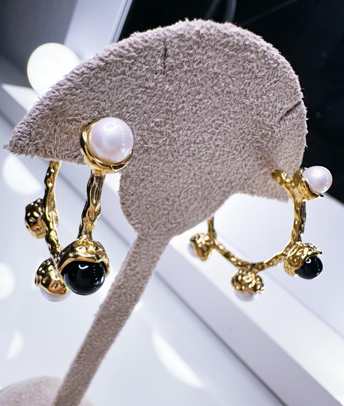 Creolen Pearl schwarz