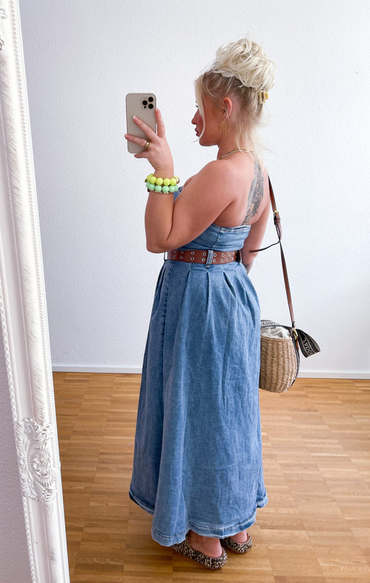 Jeanskleid Denim mit Gürtel