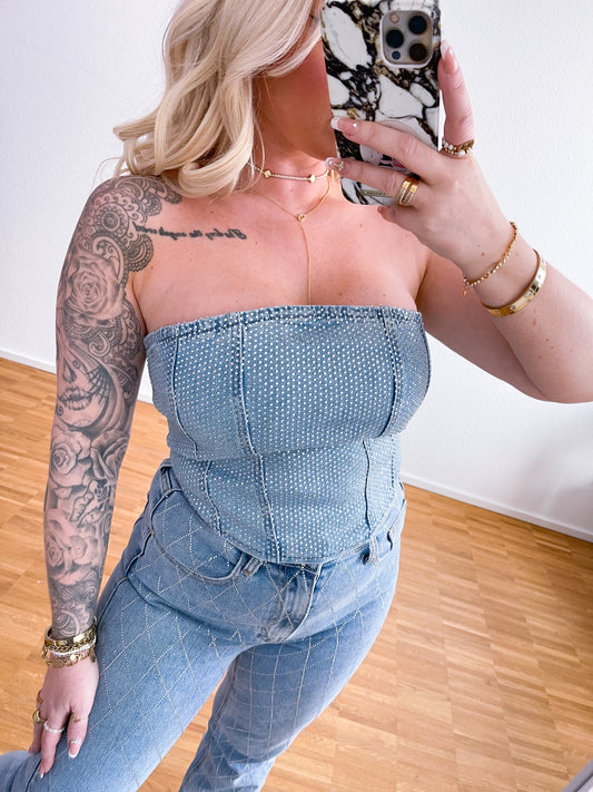 Jeans-Top-Bling