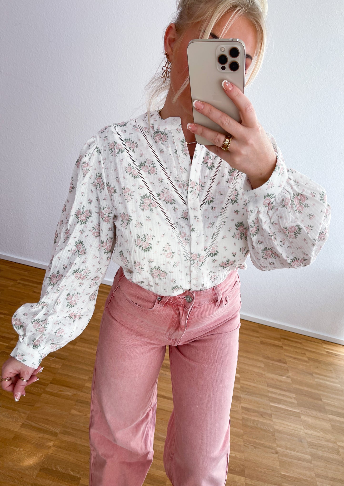 Musselin-Bluse Blume