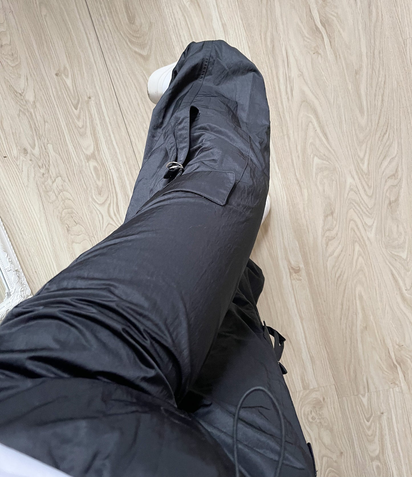 Stoffhose Seide Schwarz