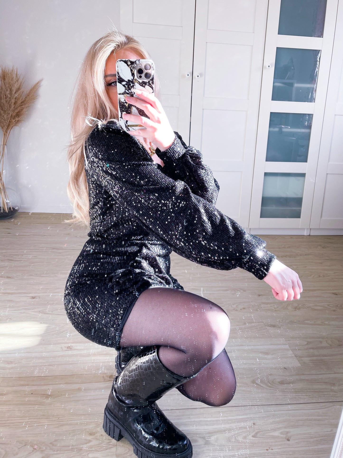 Pailletten-Kleid Black Swan