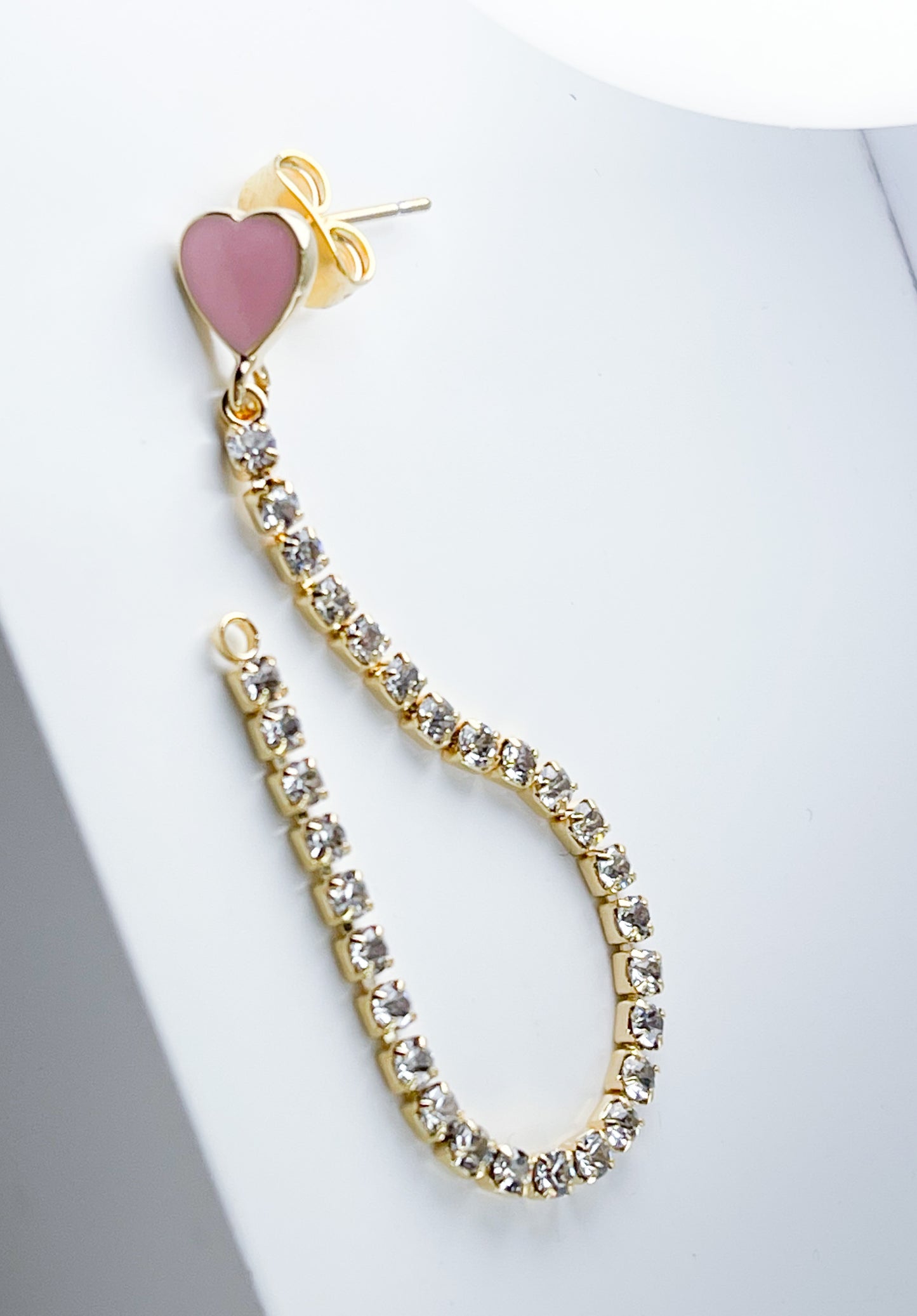 Ohrring Rosa-Herz Bling