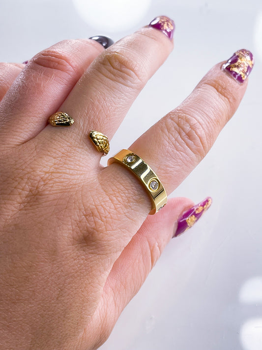 Ring Bling 14K Gold und Silber