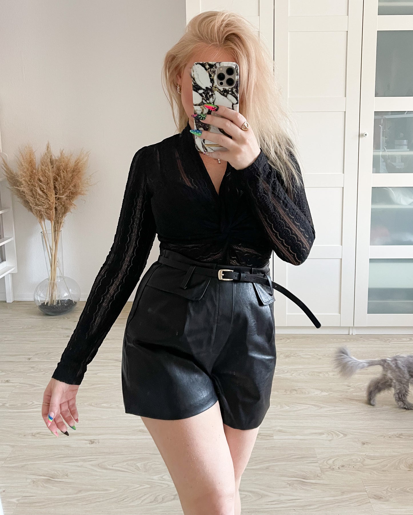 Kunstleder-Shorts Lola