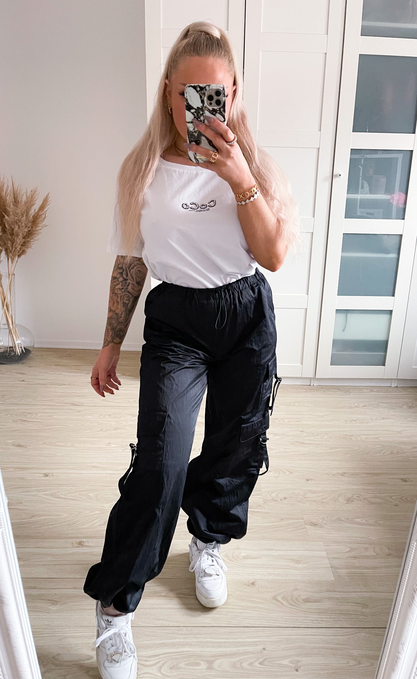 Stoffhose Seide Schwarz