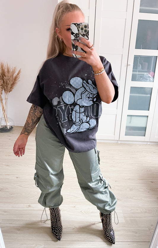 Stoffhose Seide Olive