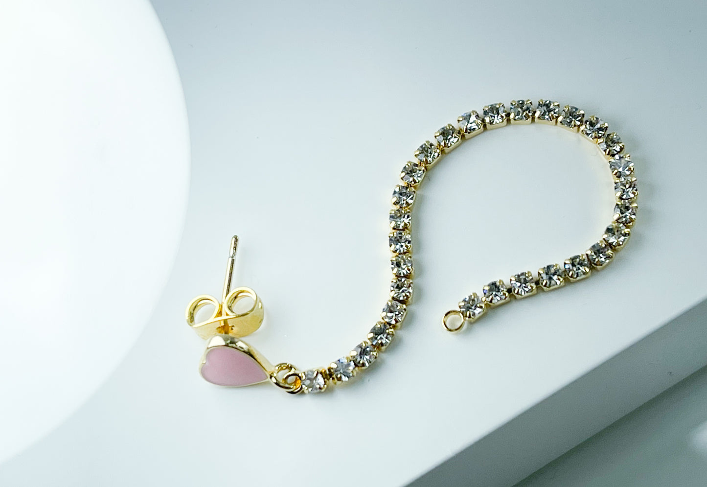 Ohrring Rosa-Herz Bling