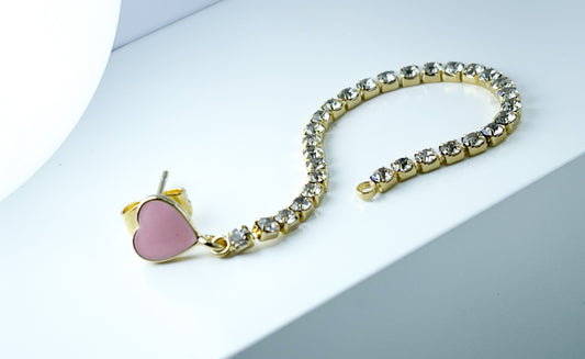 Ohrring Rosa-Herz Bling