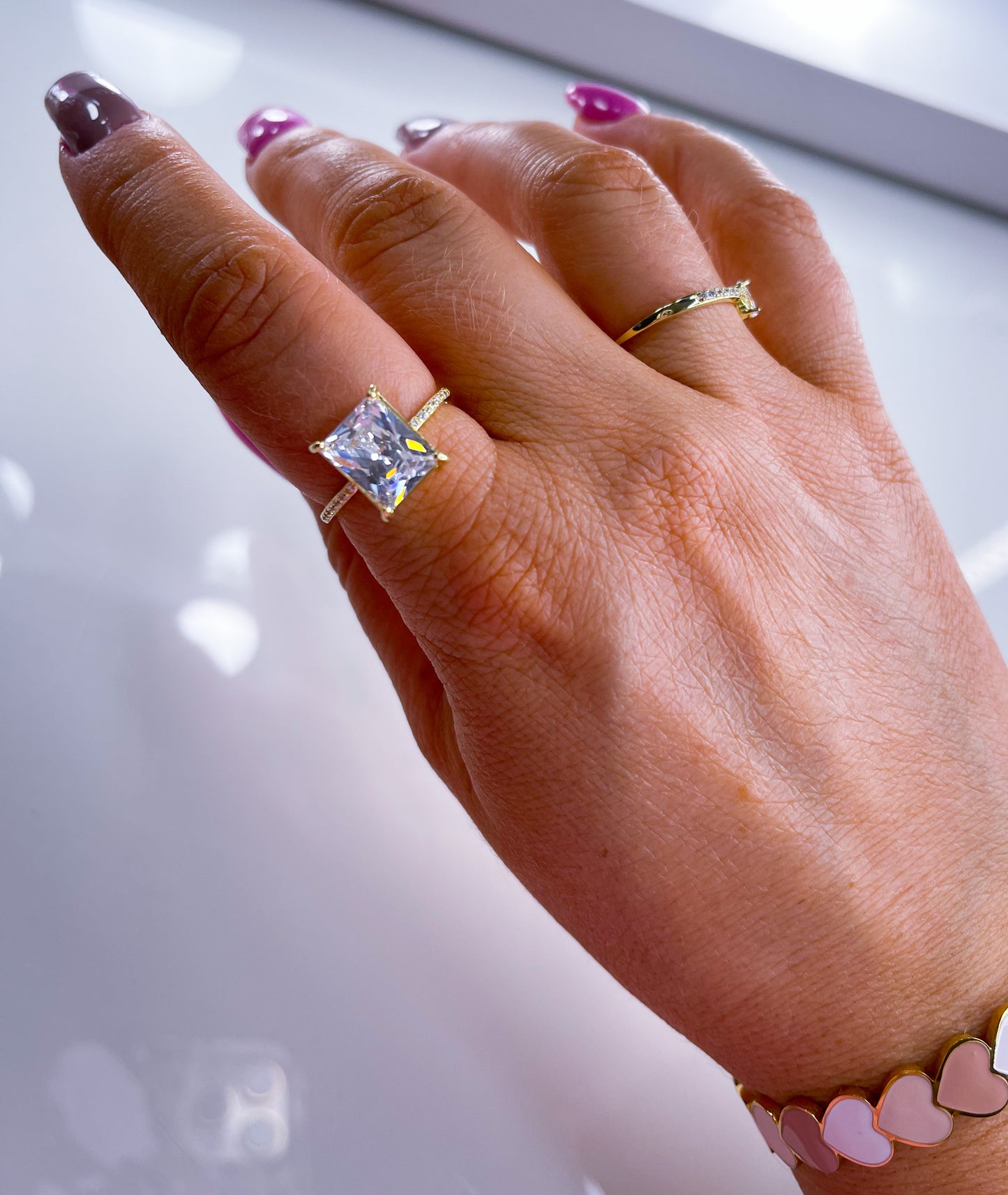 Ring Groß 925 Sterling Silver Diamanty