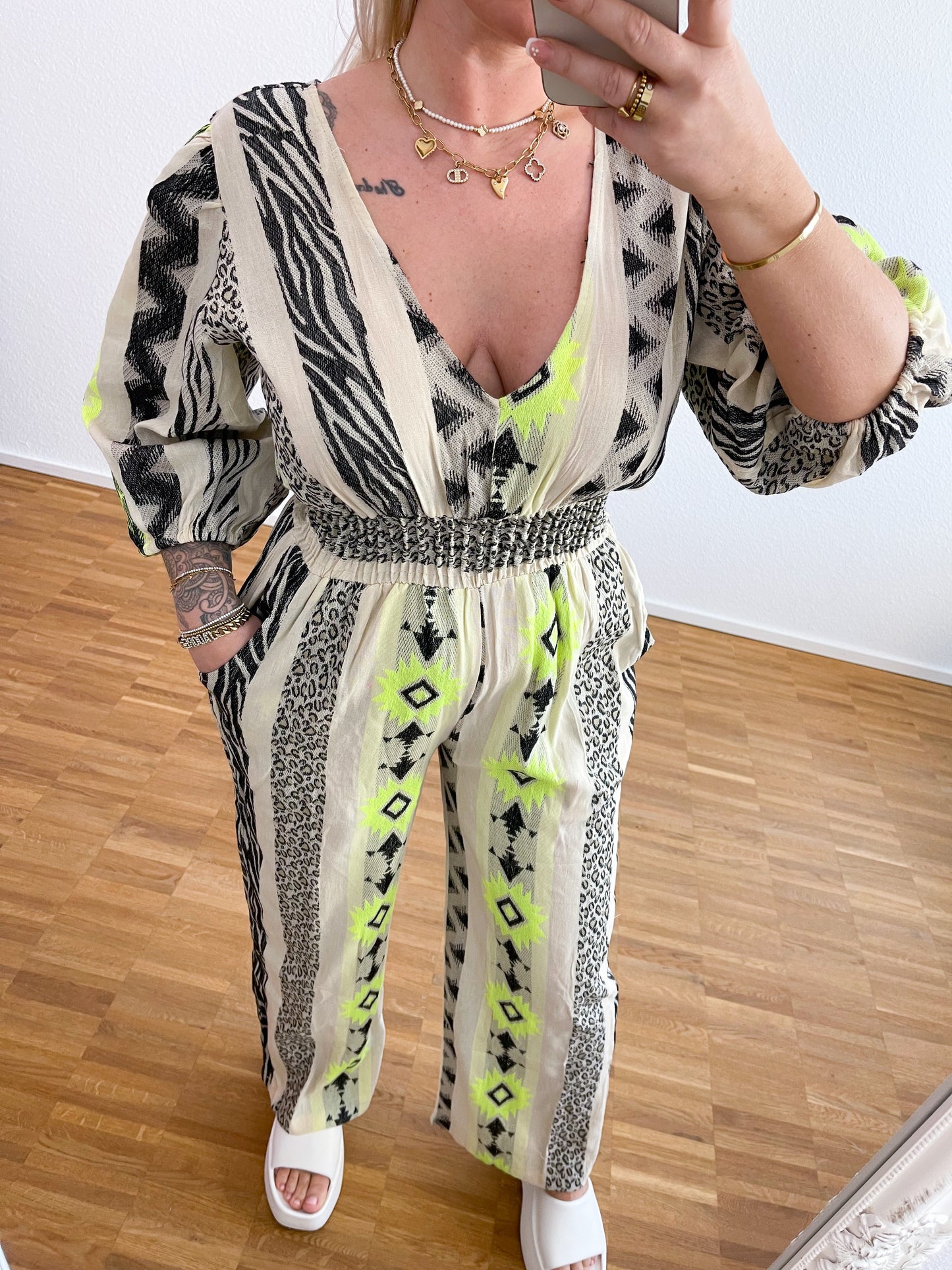 Jumpsuit Boho Neon Gelb