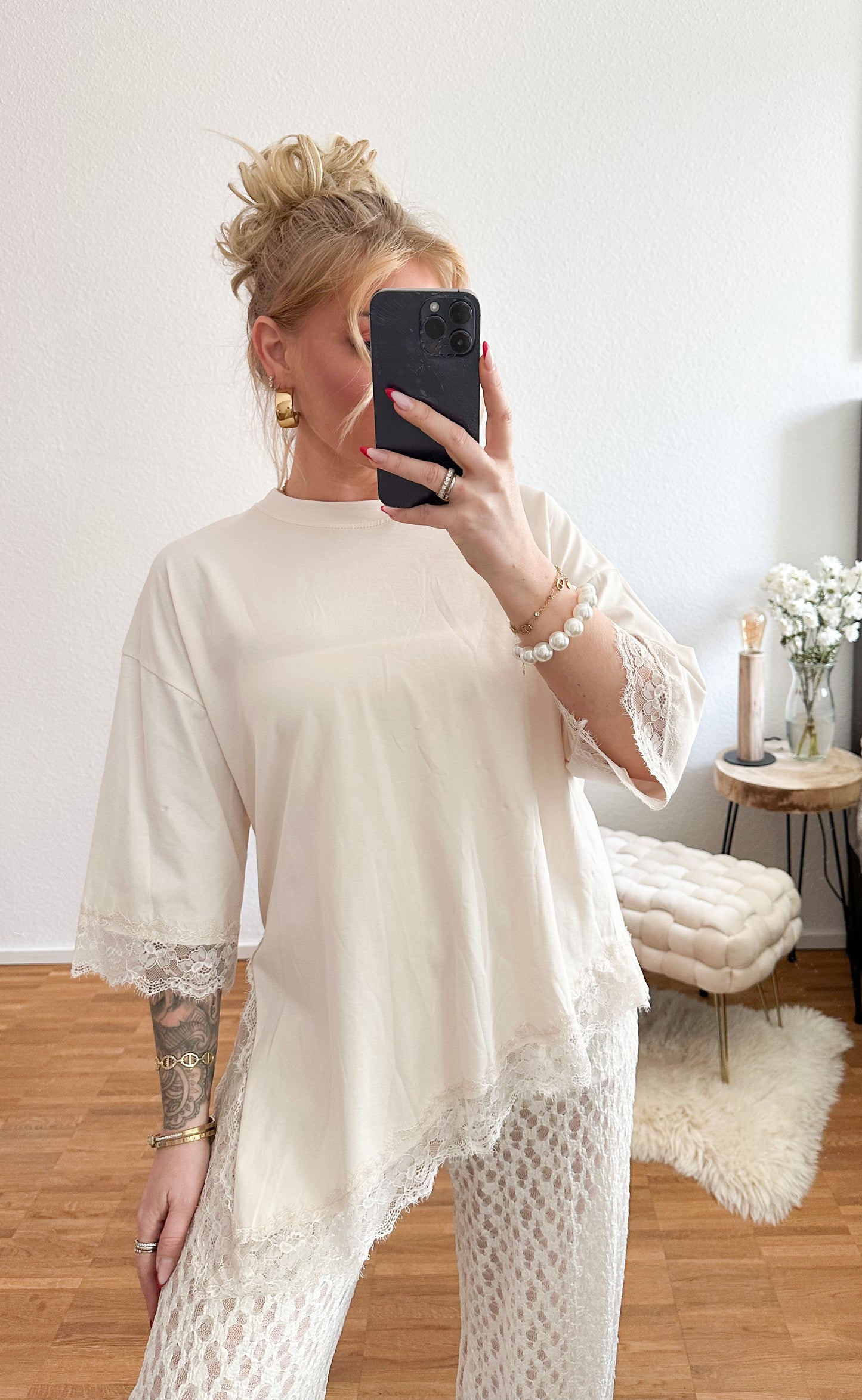 T-Shirt Spitze in 3 Farben