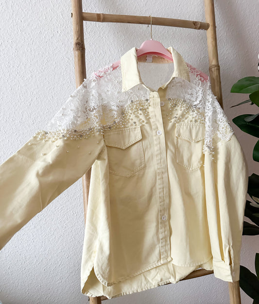 Jeanshemd Pearl mit Strass in 3 Farben