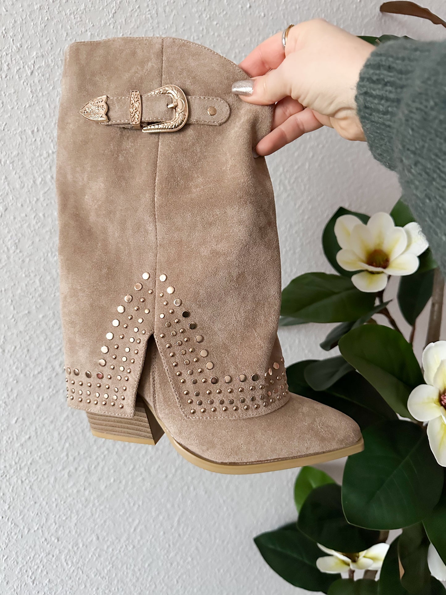 Wildleder Stiefeletten Western-Boot