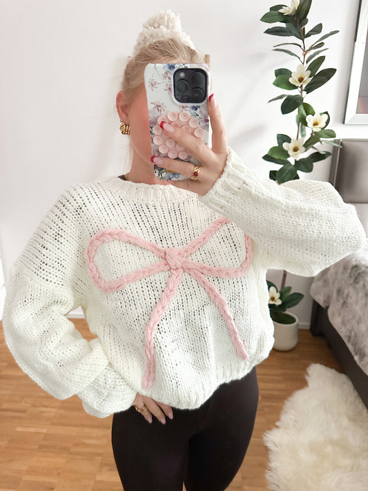 Strickpullover Girly Schleife super weich