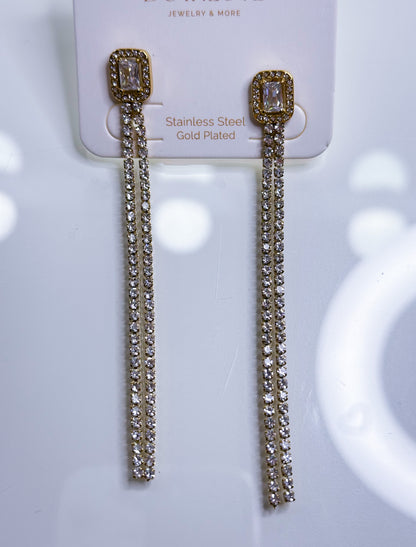 Strass-Ohrringe Lang in 3 Modell 9cm