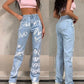 Jeanshose in zwei Farben  Schrift super Stretch Denim