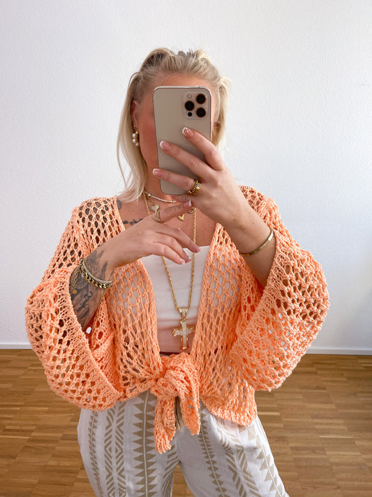 Strickjacke Boho Peach