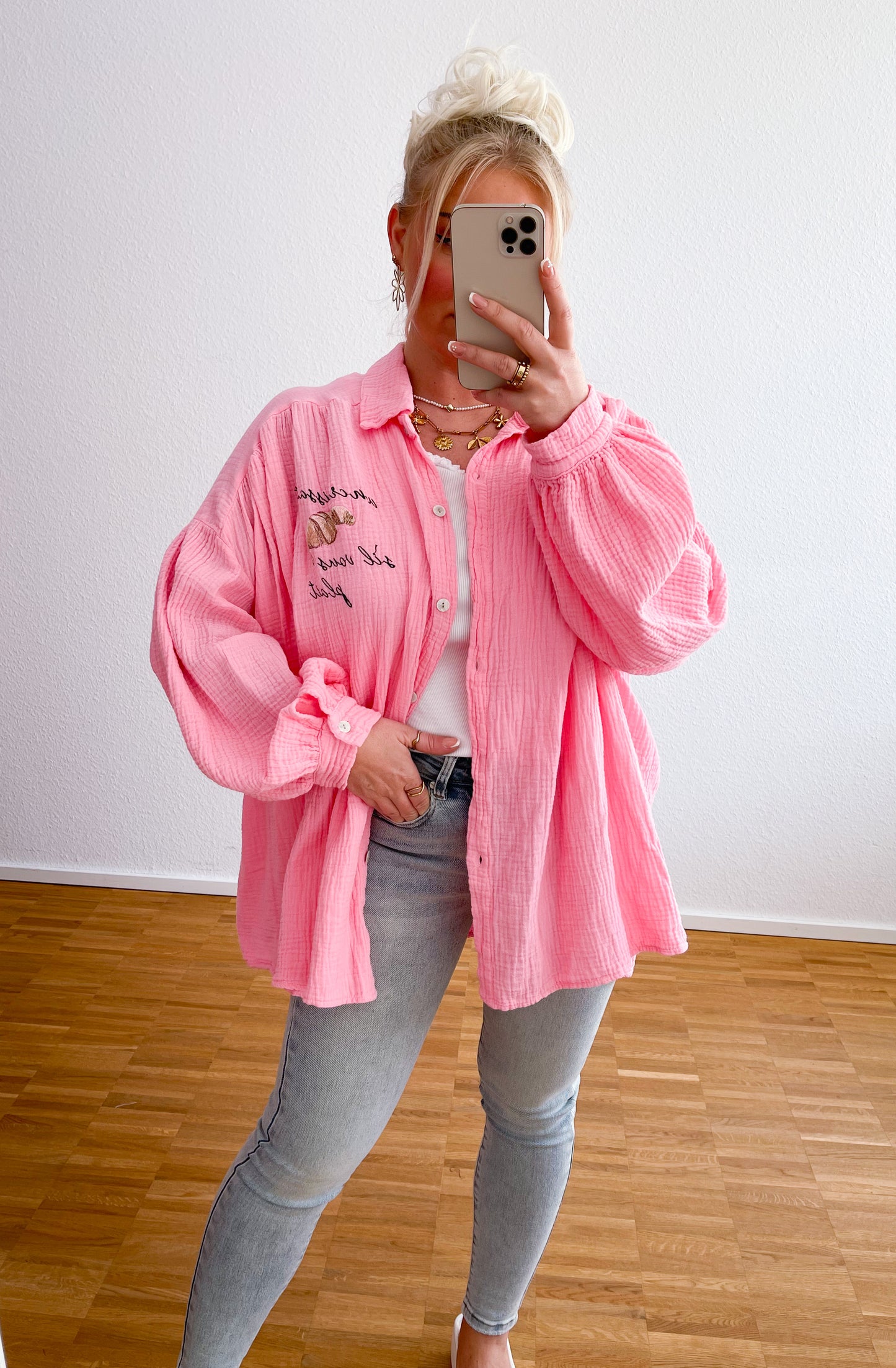 Musselin Bluse Croissant