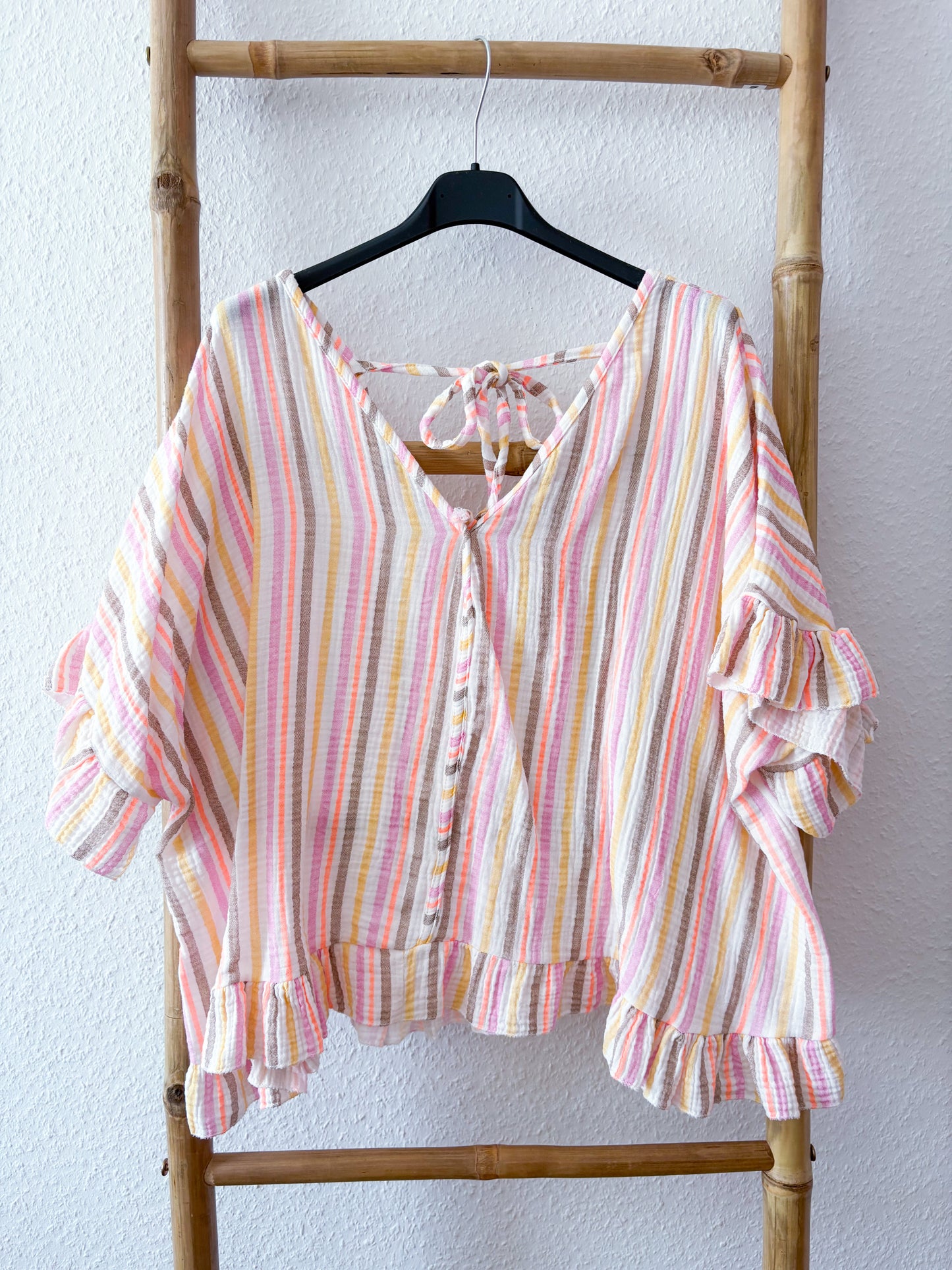Musselin Bluse Pastell in 4 Farben