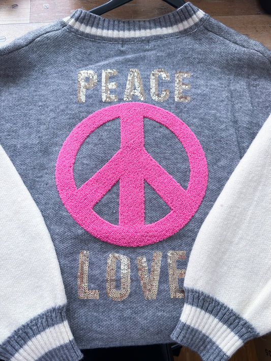 Pullover Peace and Love GRAU