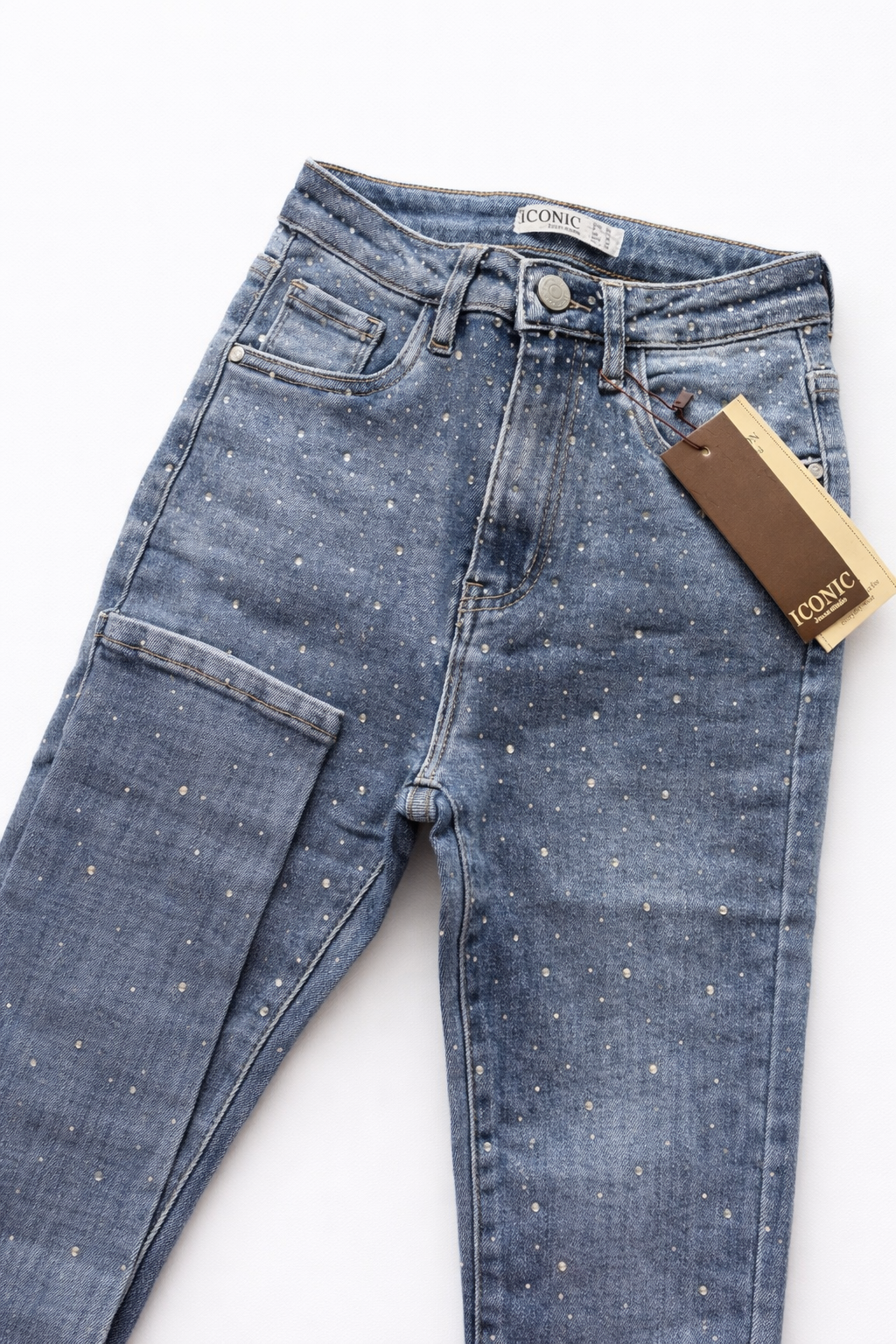 Jeanshose Bling Strass Iconic 2 Farben 95cm Länge