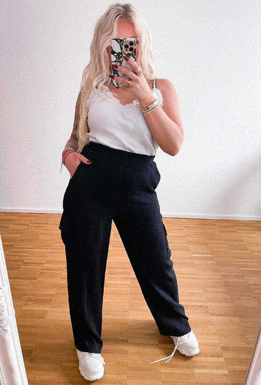 Stoffhose in 2 Farben 30% Seide 105cm lang