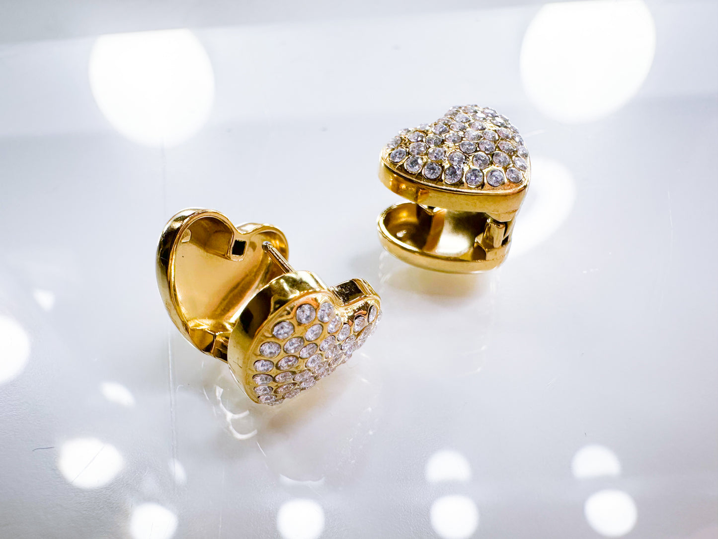 Ohrringe Herz klein mit Zircon Stein