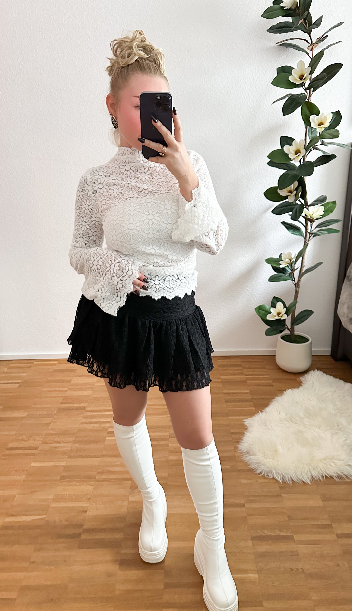 Rock-Spitze mit Hose Skort Lace in zwei Farben