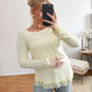 Langarm Shirt spitze in 5 Farben
