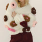 Strickjacke Blume 3 Farben Handmade