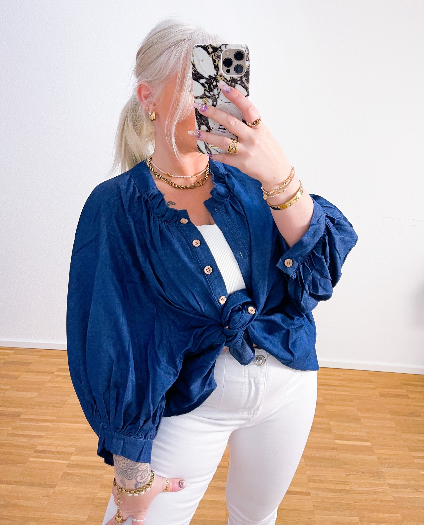 Jeansbluse Barock 2 Farben