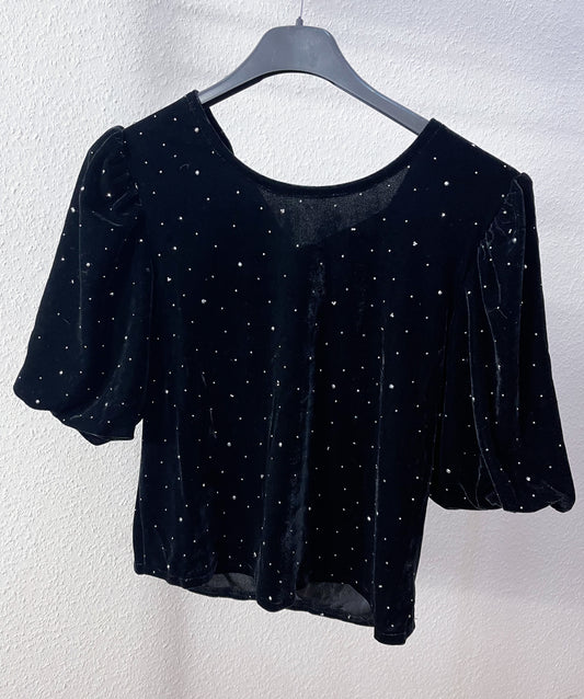 Bluse Samt Bling