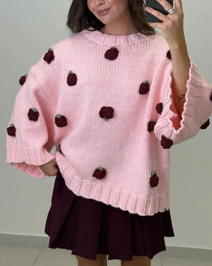 Pullover ROSE 2 Farben Handmade