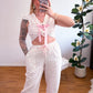 Stoffhose Musselin Rose