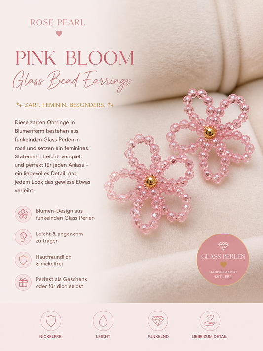 Ohrrstecker Vajana Blom rosa S.Steel