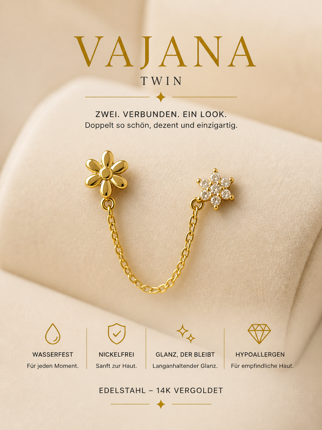 Ohrstecker Vajana Twin Blom